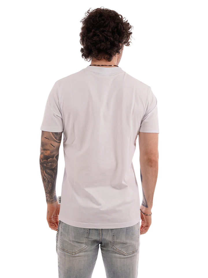 Icon T-shirt maniche corte con logo uomo bianco IUT001 BIANCO-NERO ICON 