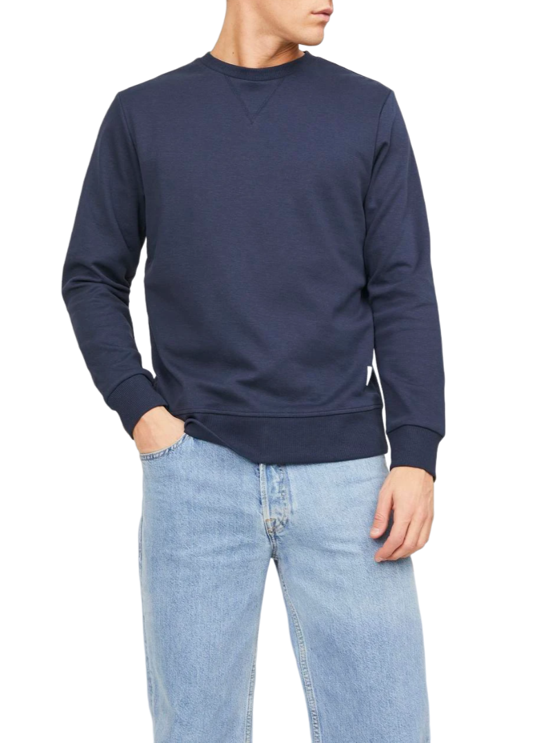 Jack&Jones felpa uomo basic blu 12181903 NAVY BLAZER JACK&JONES 