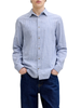 Jack&Jones camicia uomo manica lunga misto lino azzurro bianco