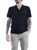 Opificio 4.0 camicia traforata manica corta blu