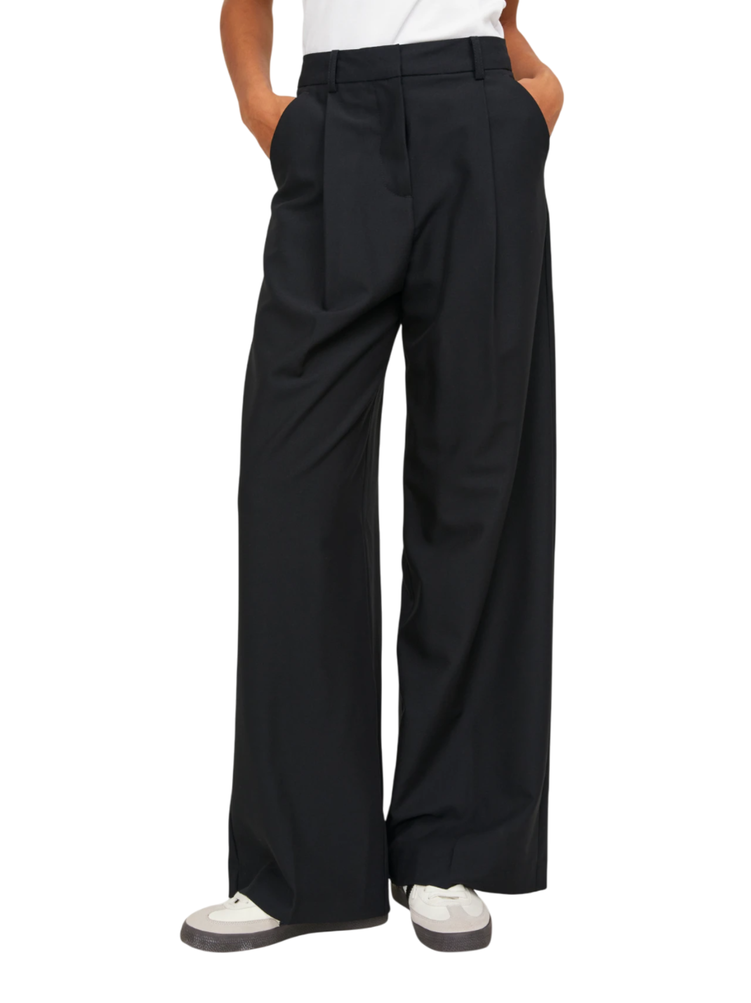Jjxx pantaloni donna vita alta con pinces nero 12248958 BLACK JJXX 