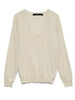 Vero Moda maglia lurex con scollo a V panna argento