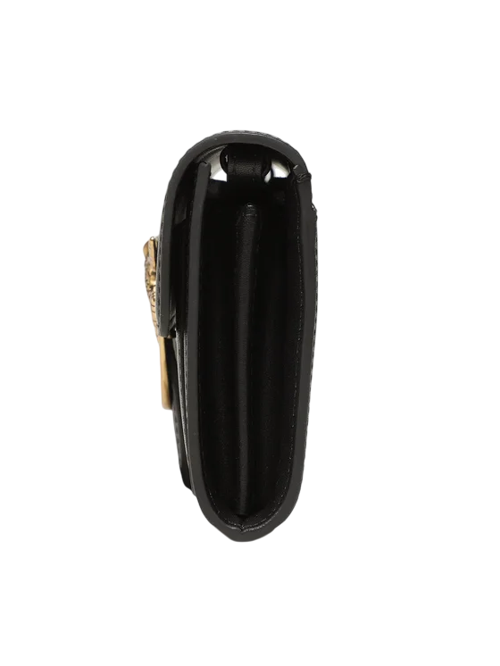 Pinko pochette Love One Wallet in pelle nero oro 100062-A0F1 Z99Q PINKO 