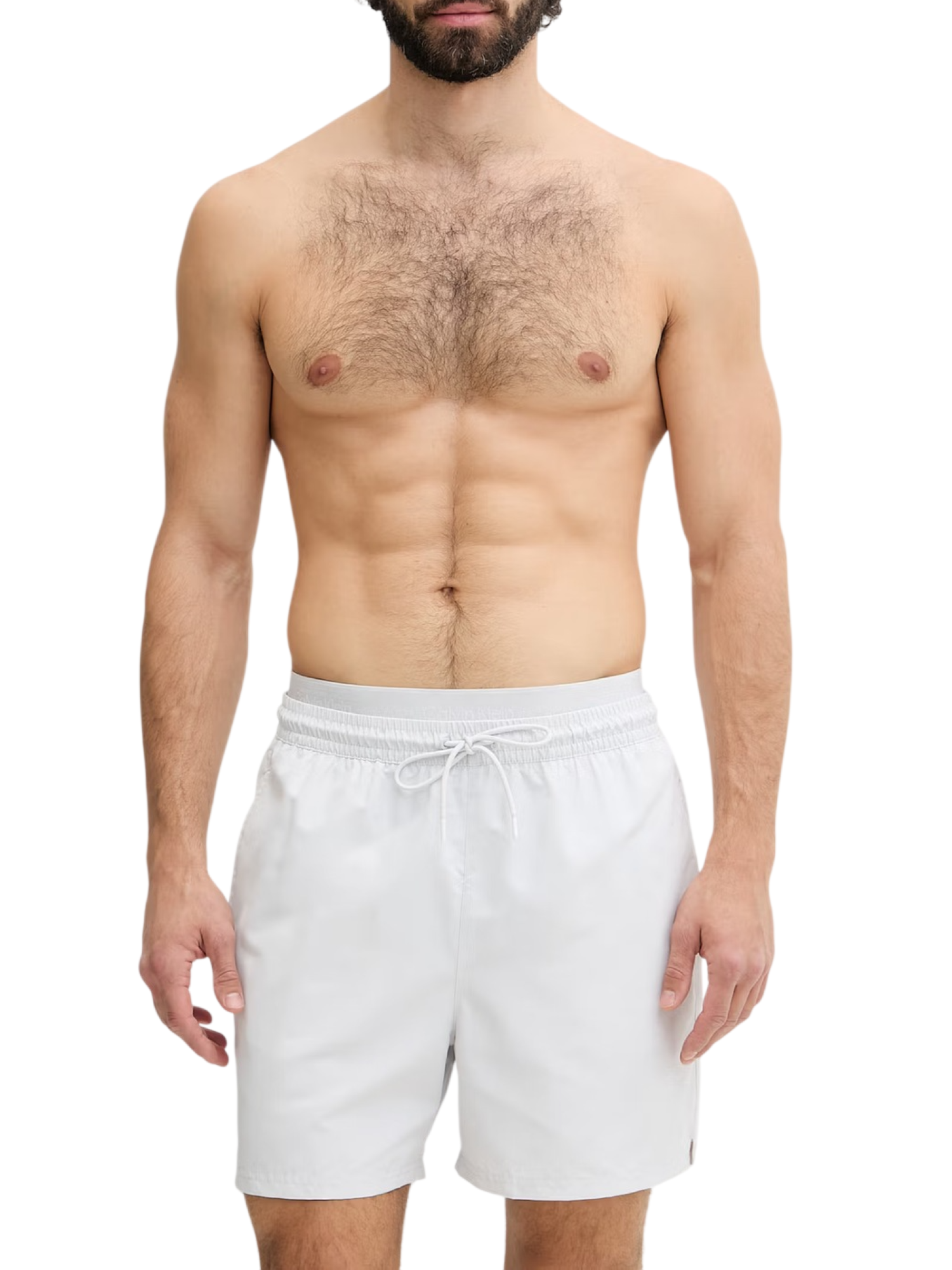 Calvin Klein boxer mare uomo con fascia logata grigio chiaro LV00N61023 5GE Calvin Klein Beachwear 