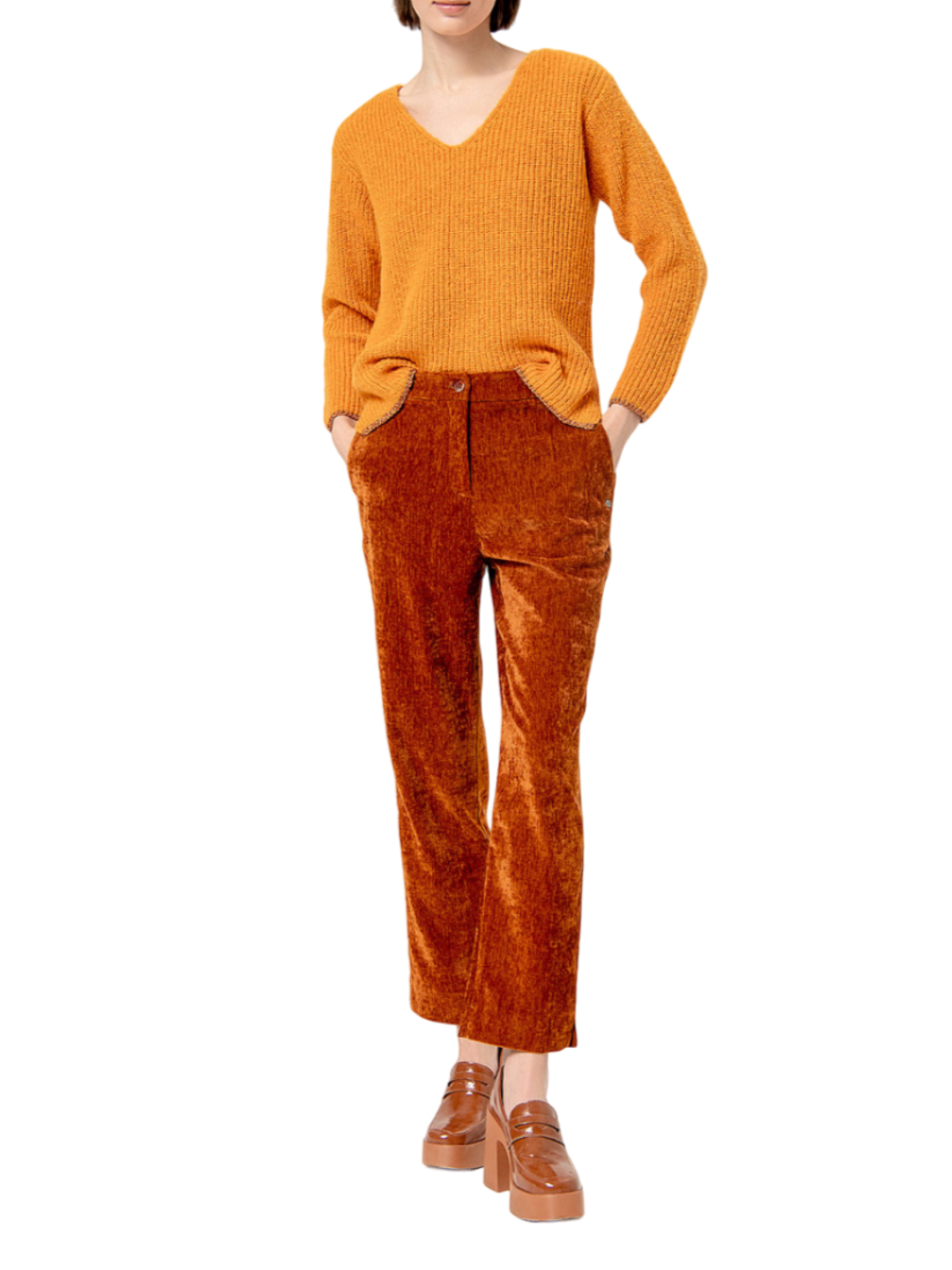Surkana pantaloni in velluto gamba dritta color ruggine 564ALVE525 20 SURKANA 