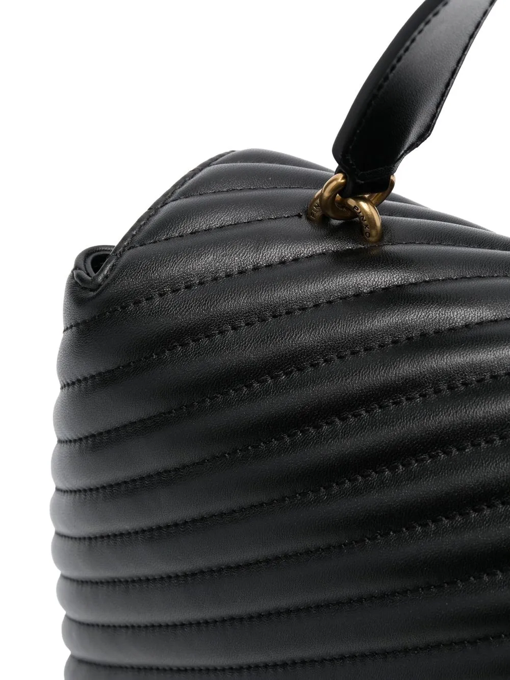 Pinko borsa Love Lady Puff Big Classic in pelle chevron nero oro 100042-A0GK Z99Q PINKO 