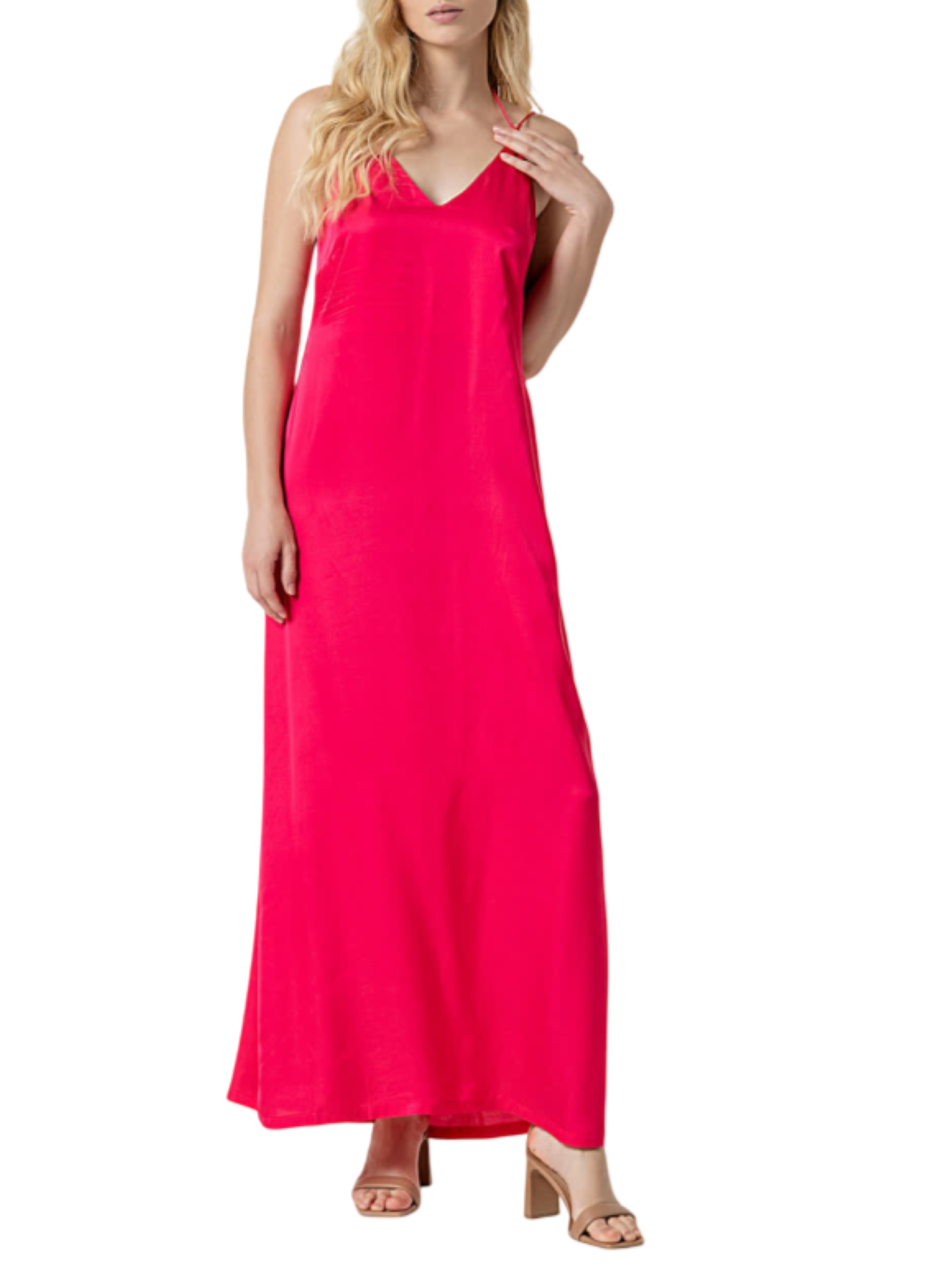 Surkana abito lungo in raso fucsia 525LITE721 32 SURKANA 