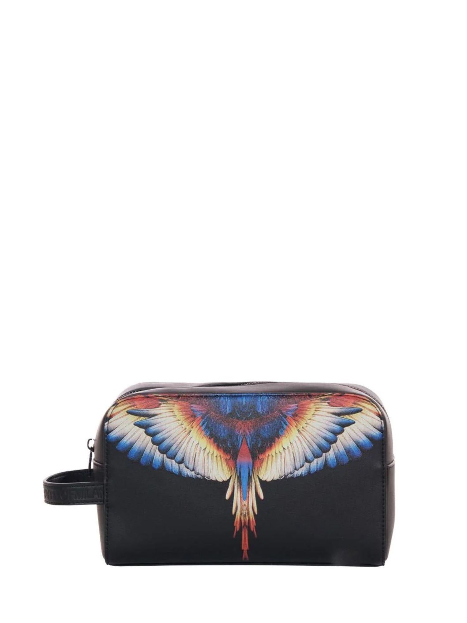 County of Milan beauty donna in ecopelle stampa iconico nero COMAF250149 NERO-YELLOW WINGS COUNTY OF MILAN 