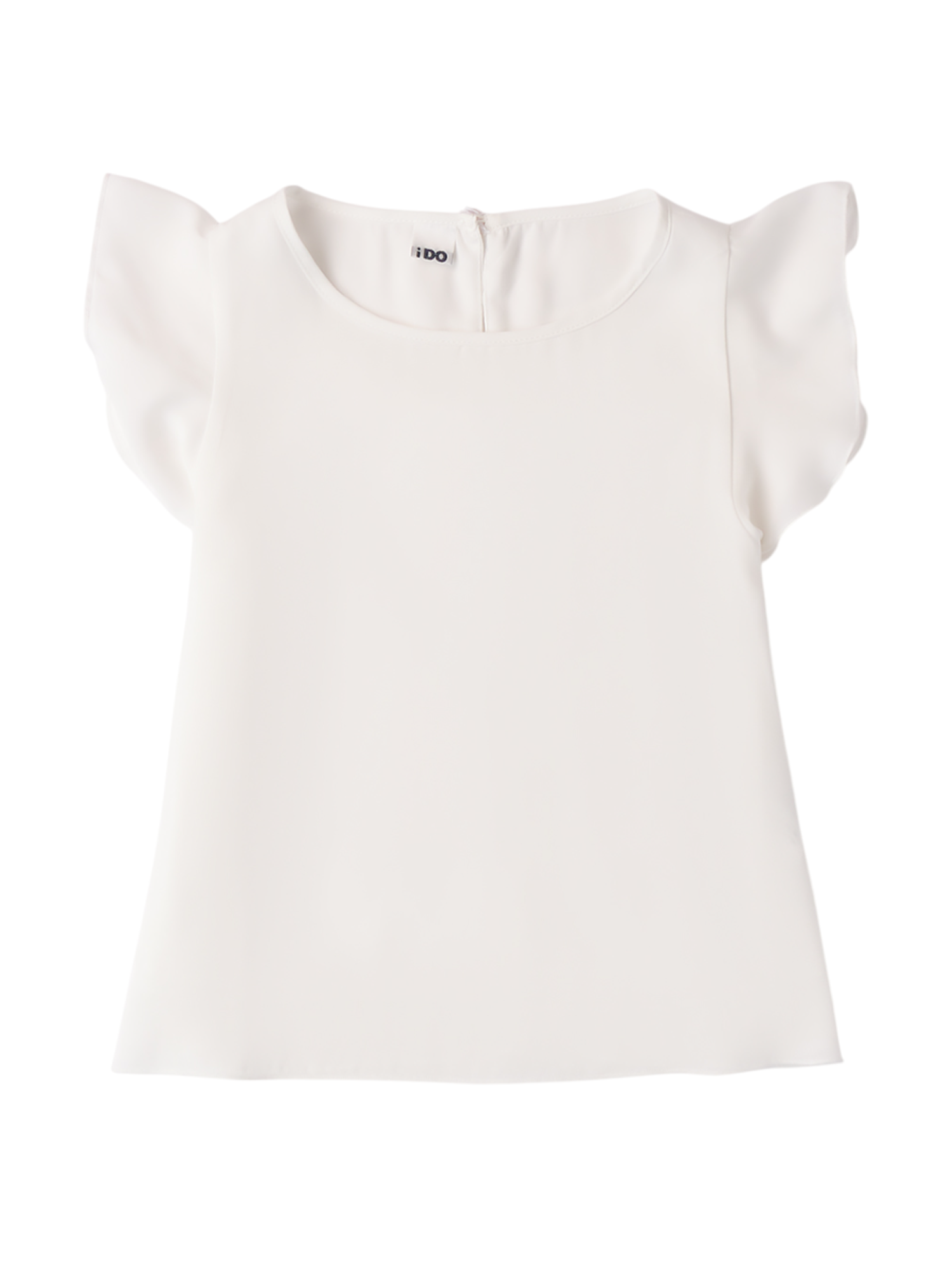 iDo blusa manica corta con volant panna 4B692 0112 iDO 