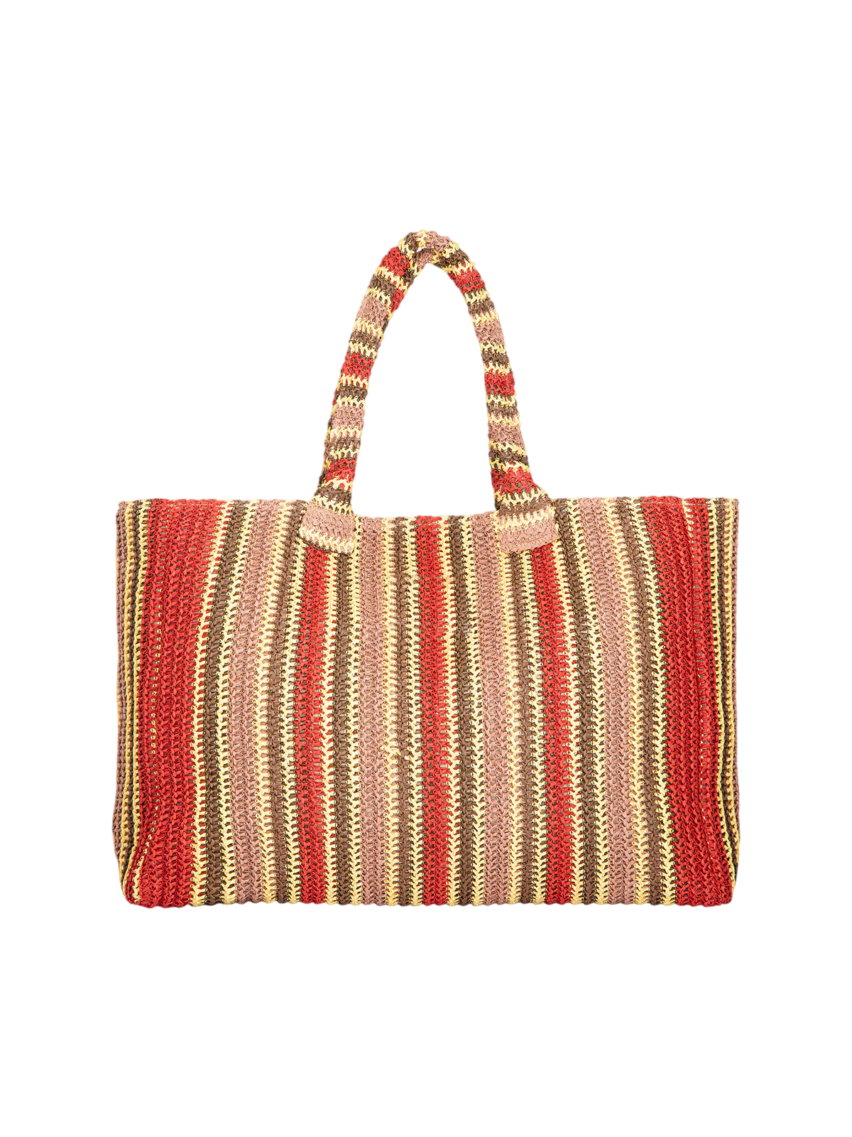 Me Fui borsa mare in rafia a righe multicolor MA26-SW0085 RD ME FUI 