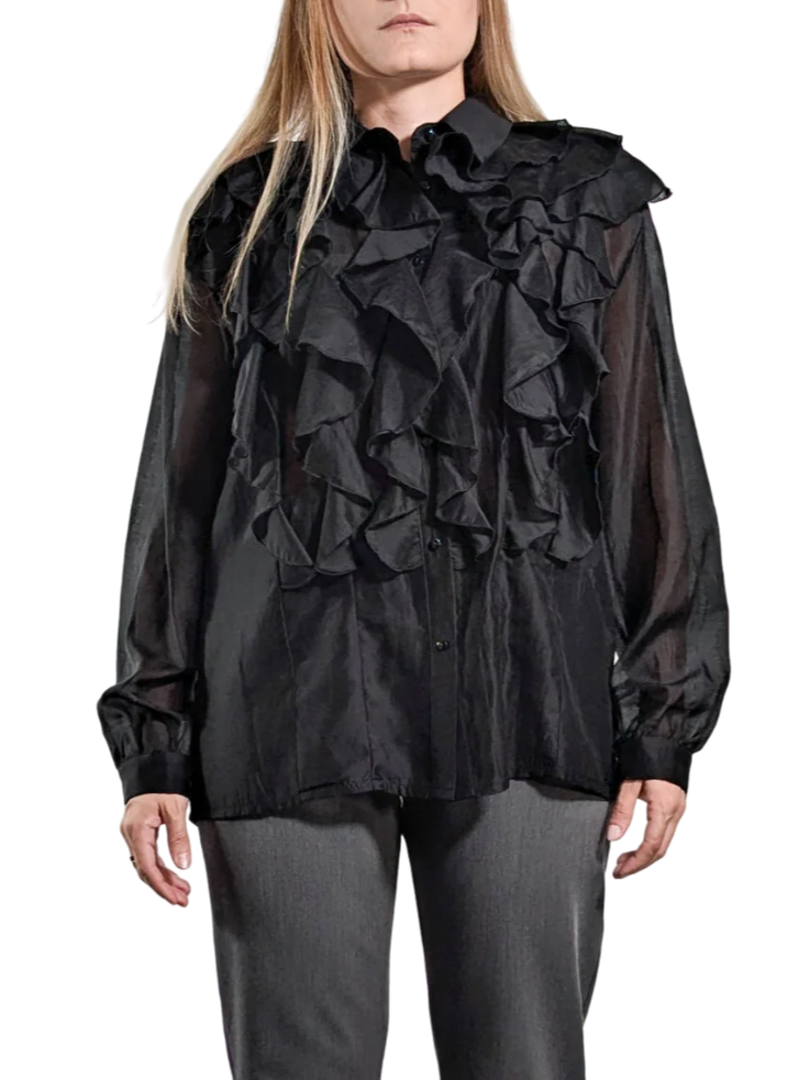 Tensione In camicia con rouches nero TEC10007AT NERO TENSIONE IN 