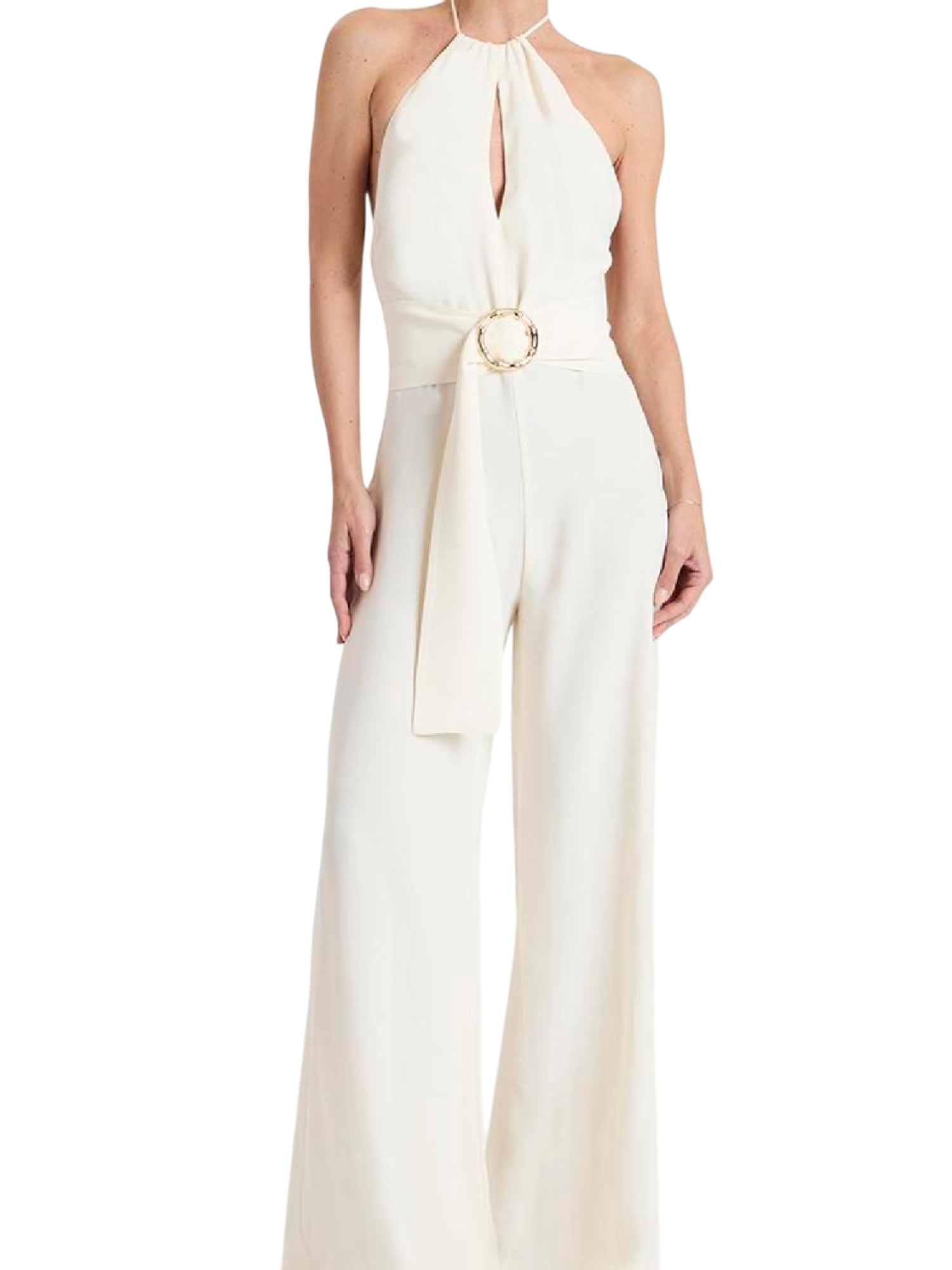 Simona Corsellini tuta jumpsuit con scollo all'americana panna P25CPTU10302 0359 SIMONA CORSELLINI 