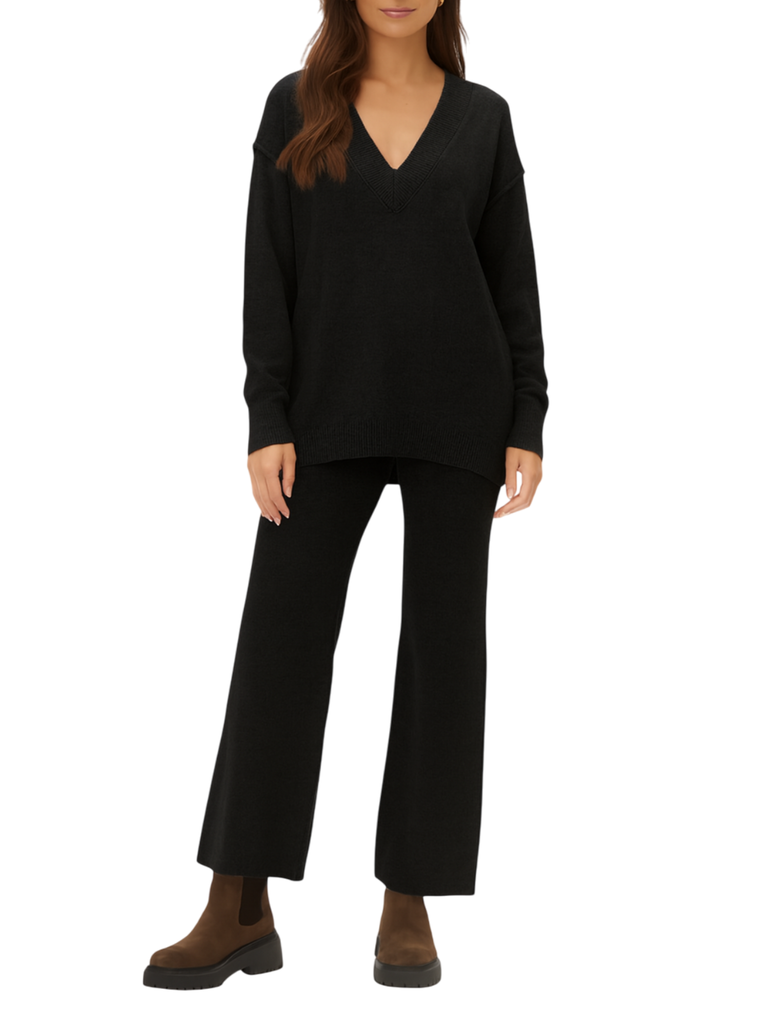 Haveone completo in maglia scollo V nero HNC-P002 NERO HAVEONE 