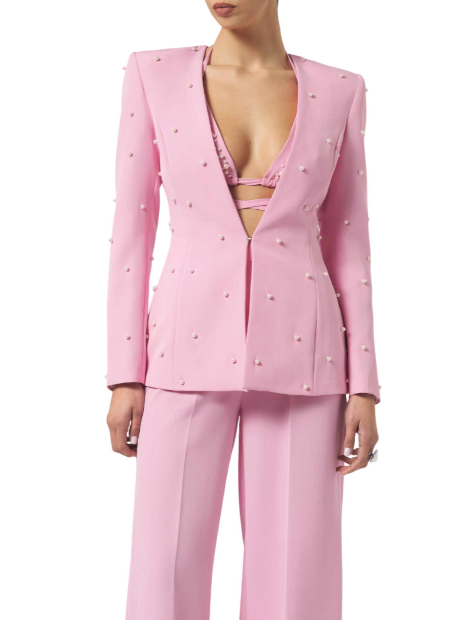 Silence giacca donna con perline rosa GI515354APP PASTEL PINK SILENCE 
