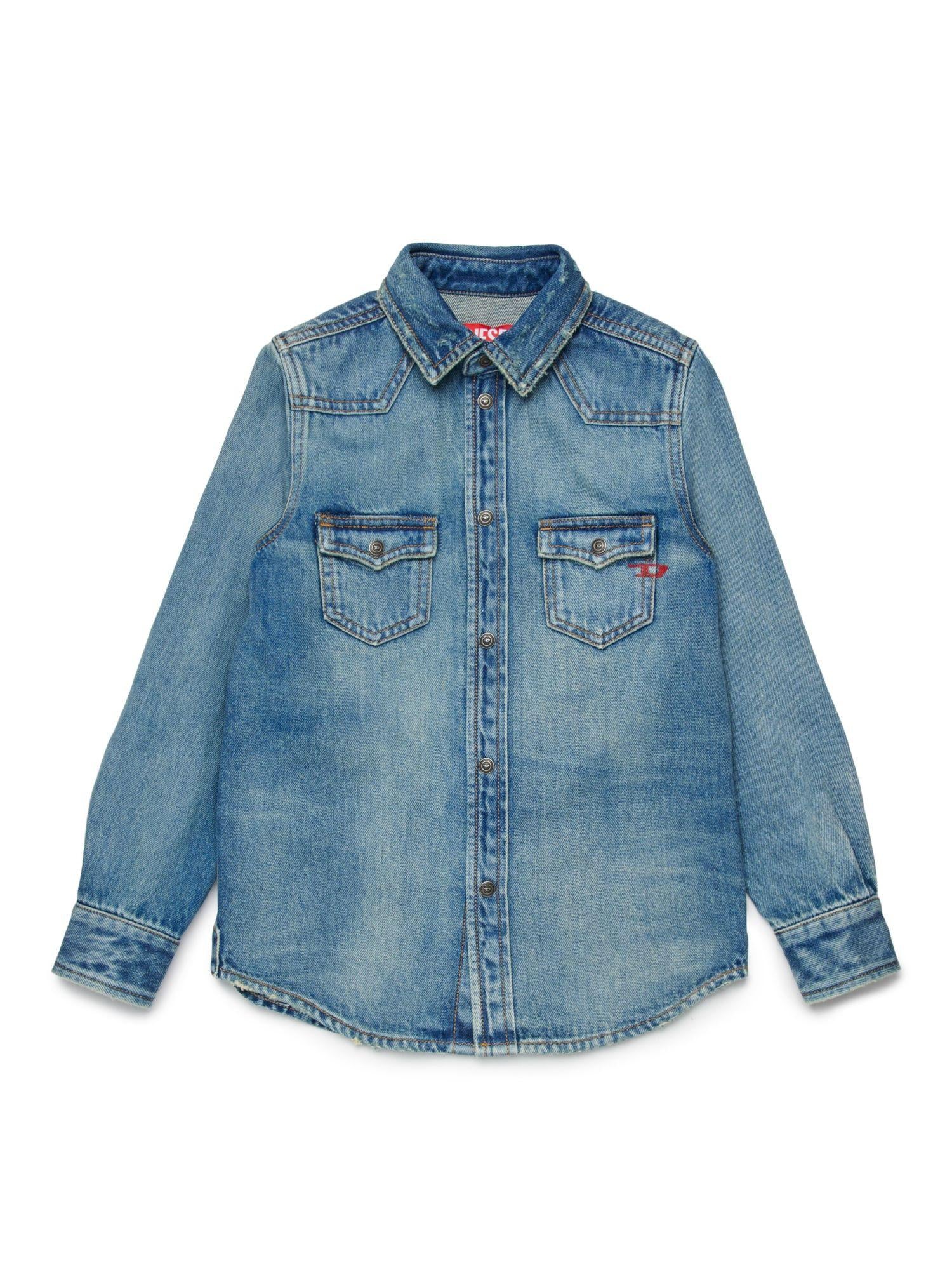 Diesel camicia bambino Ceko in denim lavaggio blu J00760-KXBRH K01 DIESEL 