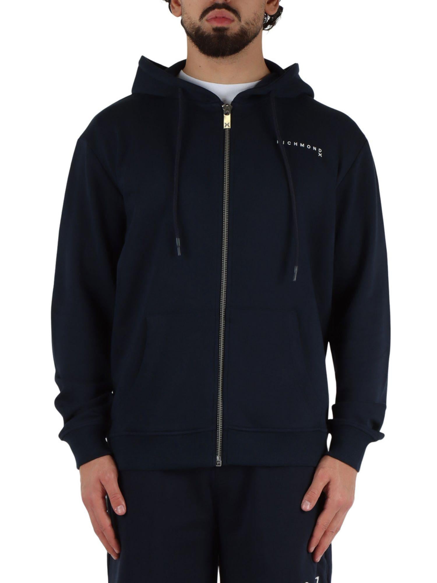 John Richmond felpa con zip e cappuccio Chioselia nero UMP25217FE BLACK John RICHMOND 