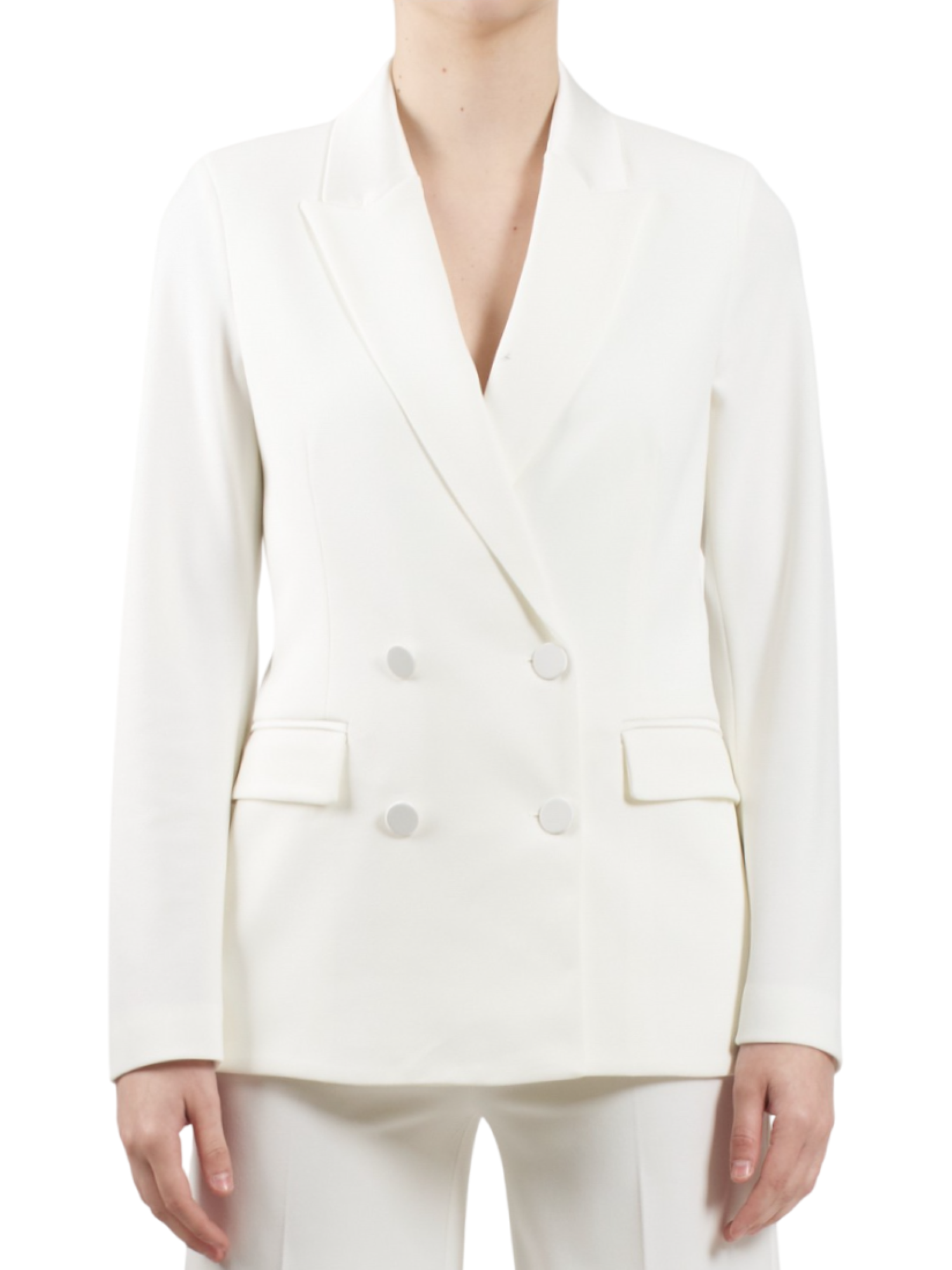 Vicolo giacca blazer doppiopetto in crepe panna TF0307 PANNA VICOLO 