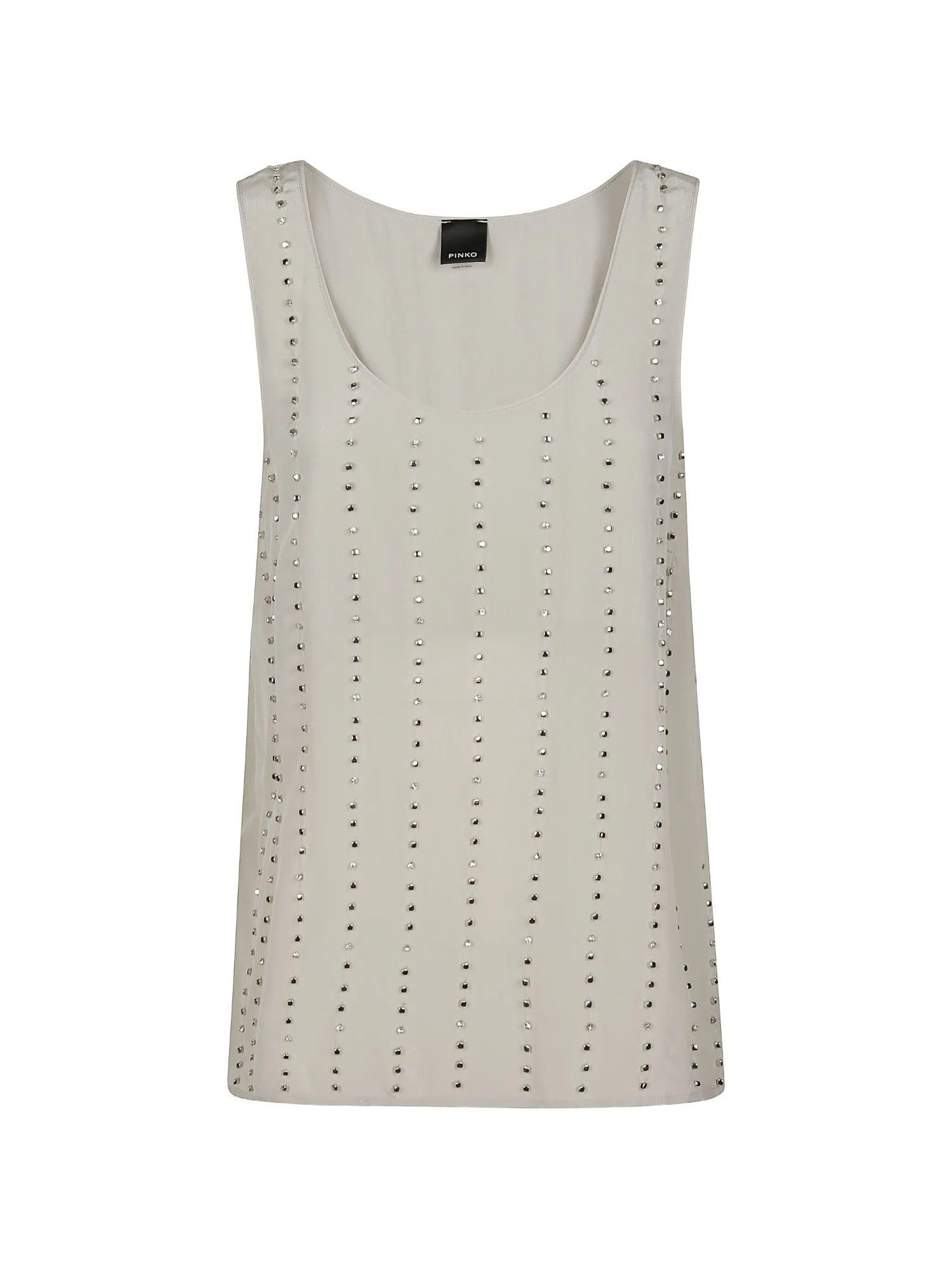 Pinko top Tessa con applicazioni gioiello grigio 106214-A31F I18 PINKO 