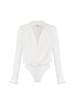 Elisabetta Franchi camicia body in georgette avorio