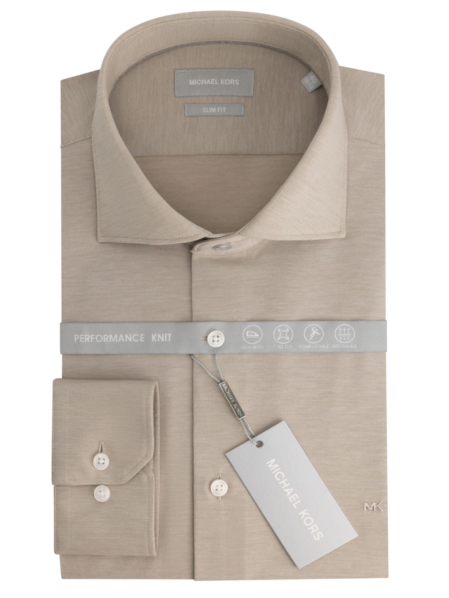 Michael Kors camicia uomo manica lunga slim fit ecrù MK0DS01535 M240 MICHAEL KORS 