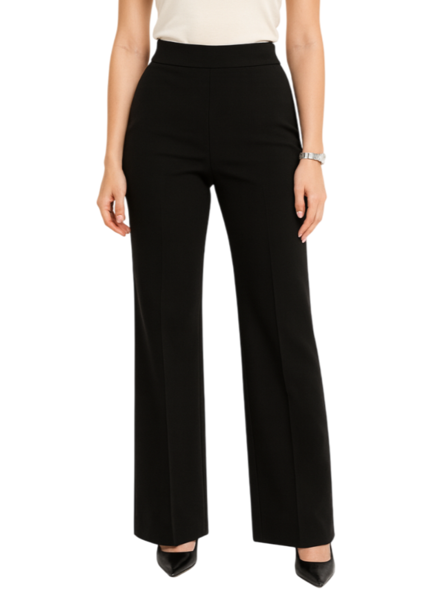 Sandro Ferrone pantaloni donna gamba larga nero S25YBFFISCHIO NERO Sandro FERRONE 