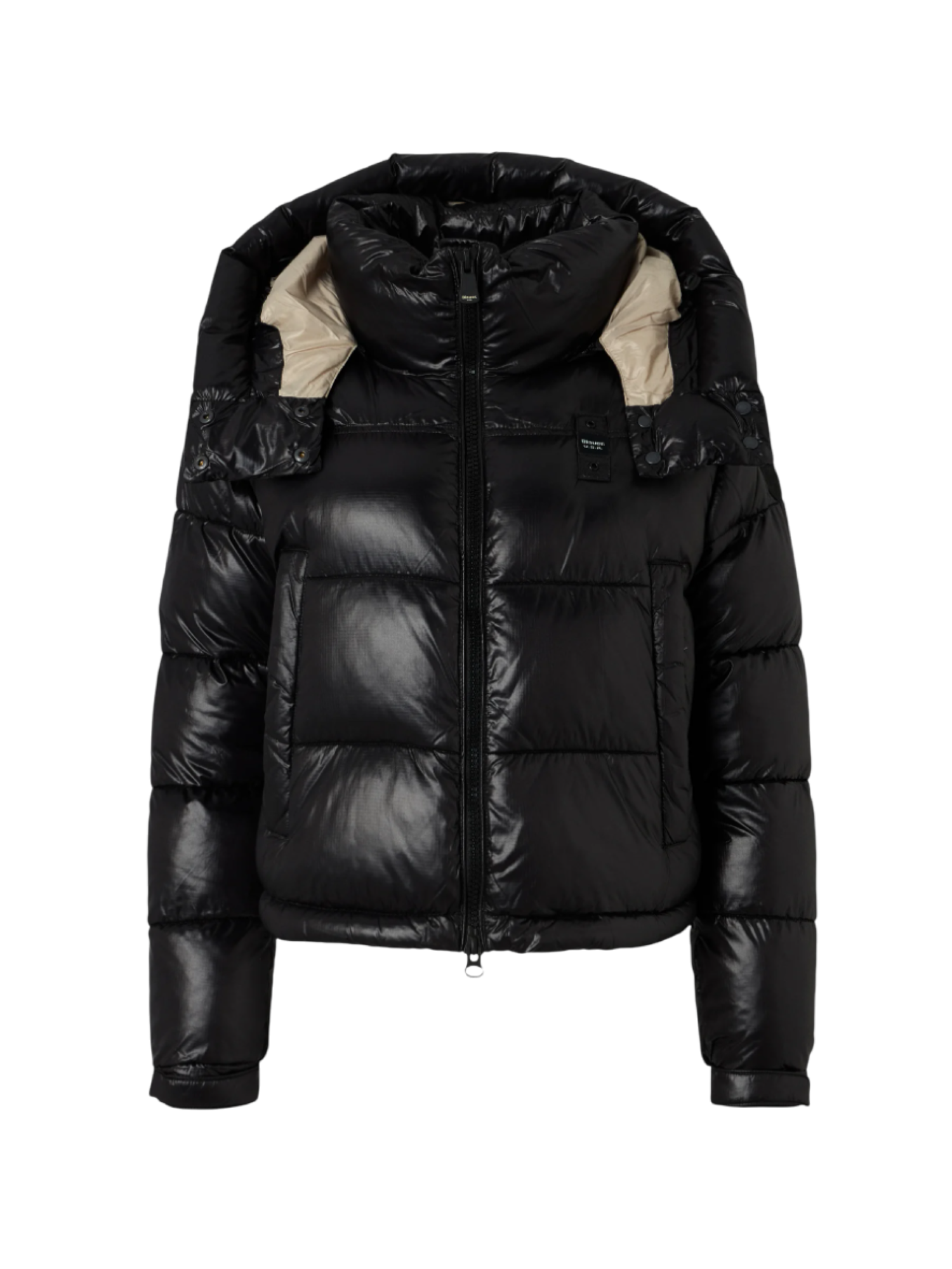 Blauer piumino donna Gloria con cappuccio nero beige 25WBLDC02170-006648 999EI BLAUER 