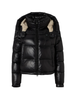 Blauer piumino donna Gloria con cappuccio nero beige