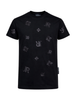 John Richmond T-shirt bambino con stampe logate nero