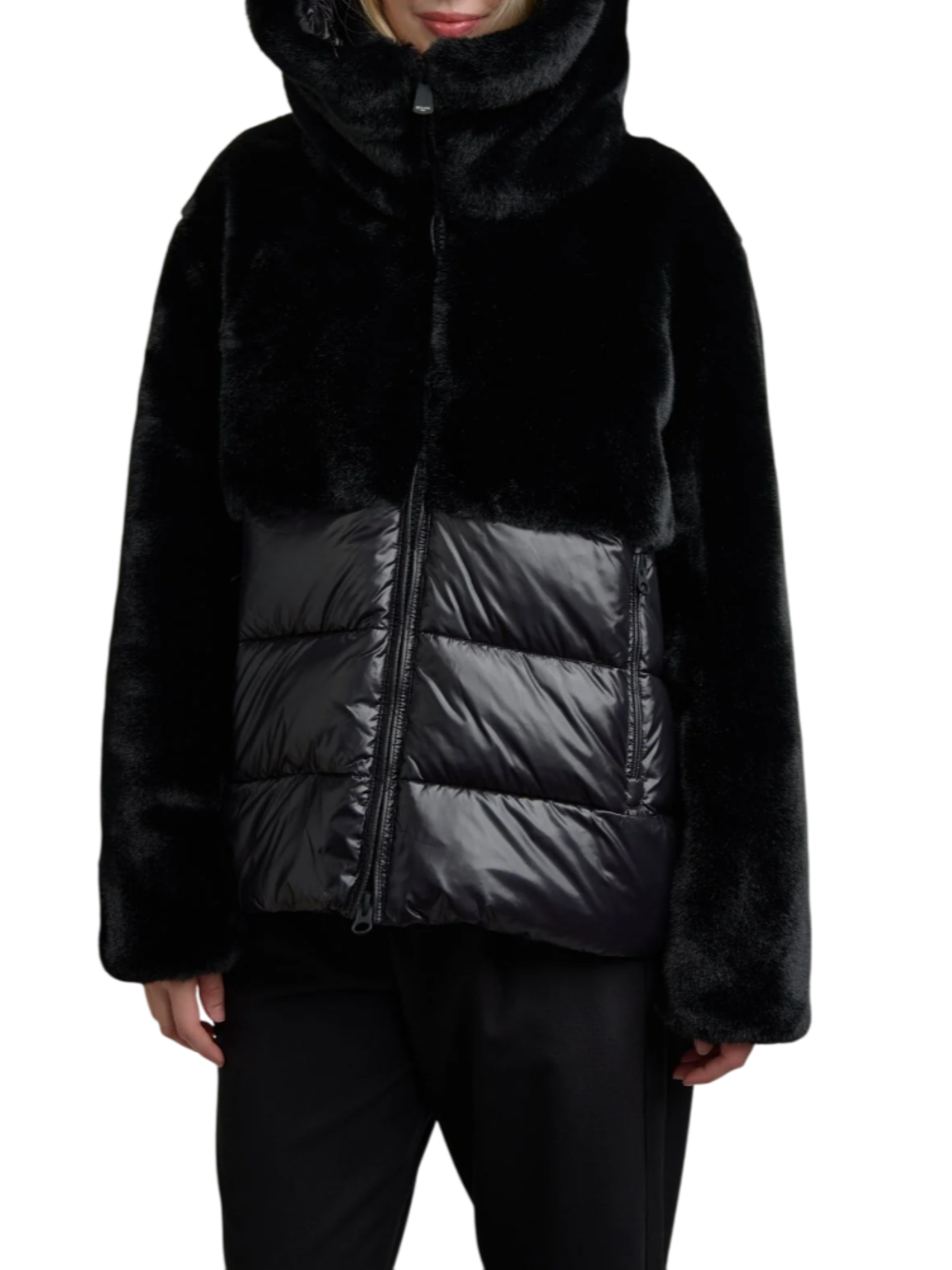 Blauer piumino donna Fanevil in nylon ed ecopelliccia nero 25WBLDC02178-006646 999 BLAUER 