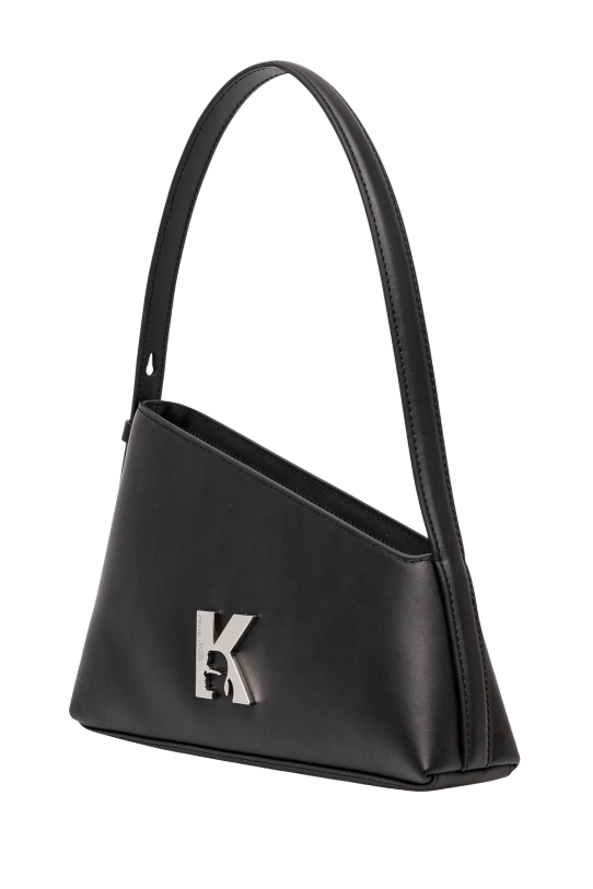 Karl Lagerfeld Jeans borsa a spalla asimmetrica in ecopelle nero