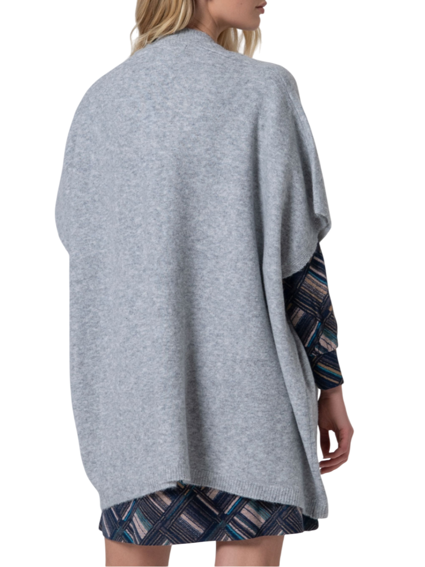 Surkana poncho in maglia misto lana grigio 35POBO831 80 SURKANA 