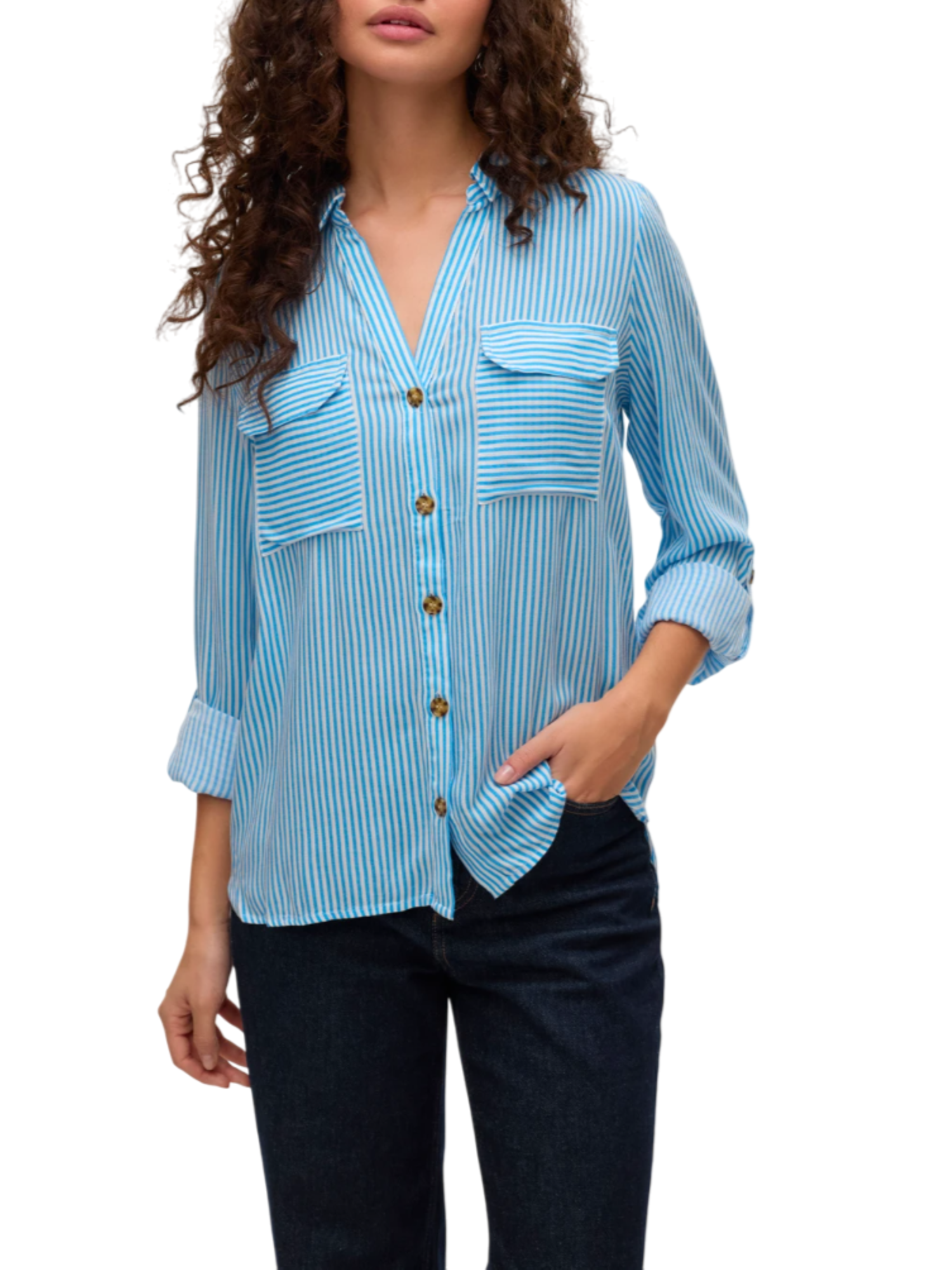 VERO MODA 10275283AZURE BLUE SNOW WHITE