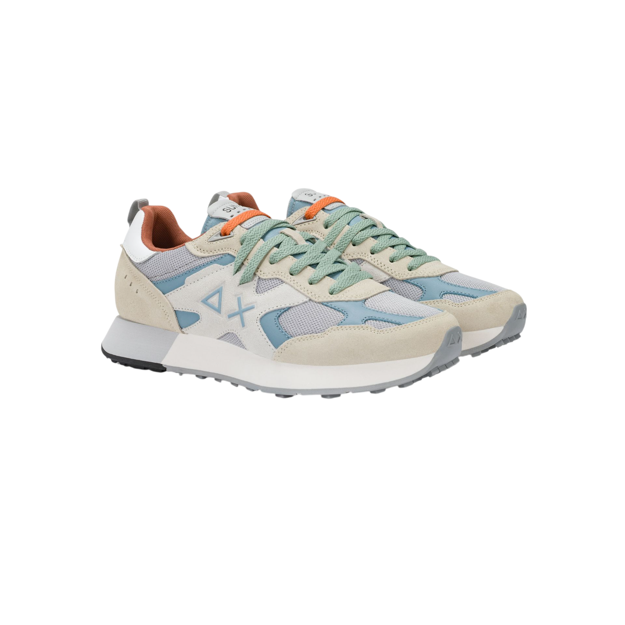 Sun68 sneakers uomo Jaki Outdoor in suede e mesh panna ecrù Z36118 BIANCO PANNA SUN68 