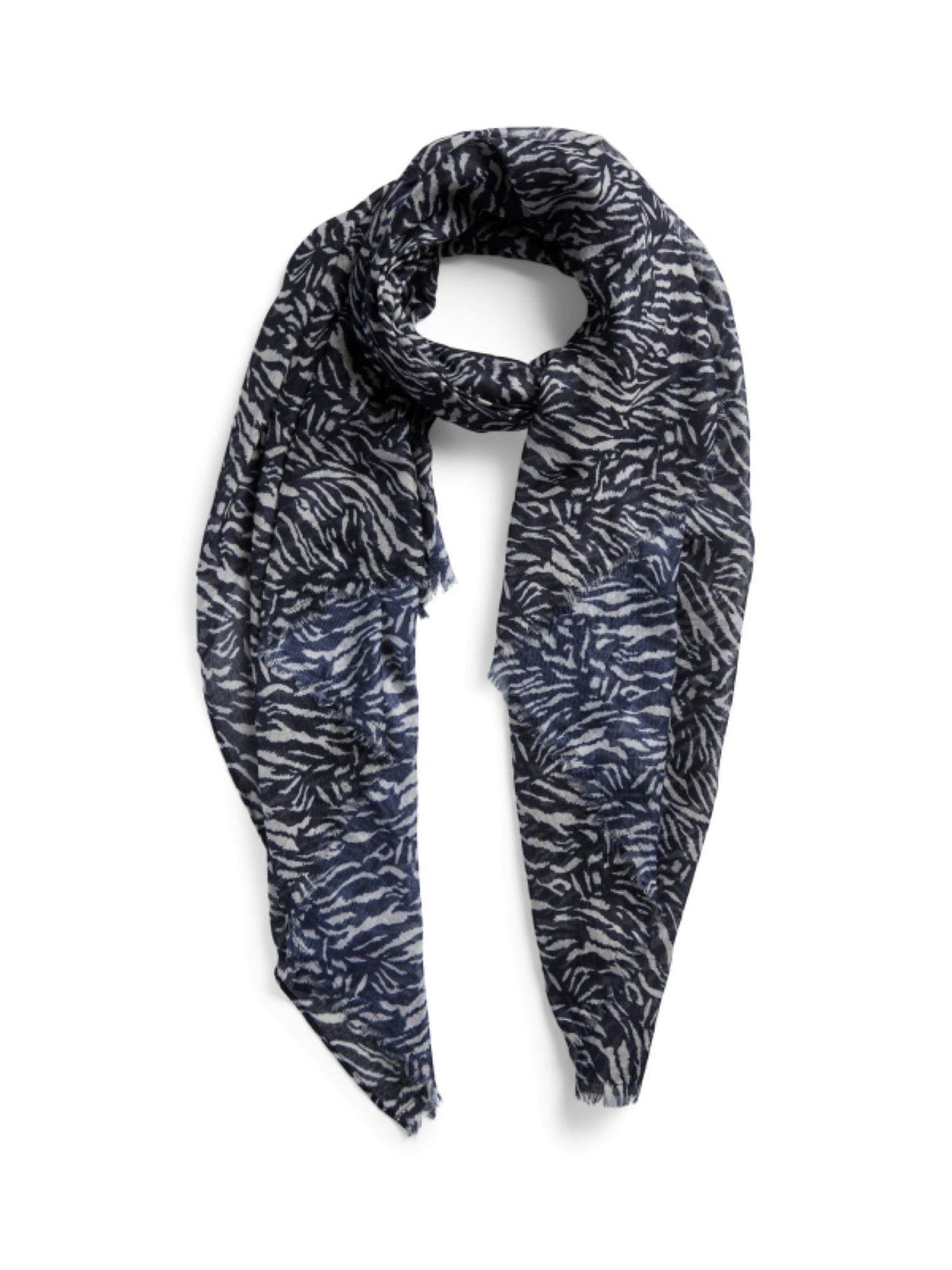 Pieces sciarpa donna in fantasia nero bianco 17050032 BLACK-ZEBRA PIECES 