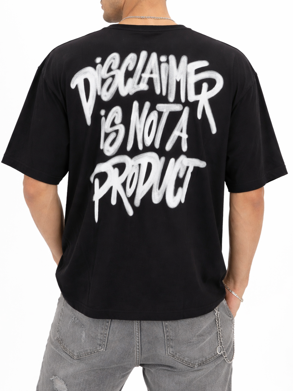 Disclaimer T-shirt uomo oversize manica corta nero 55484 NERO DISCLAIMER 