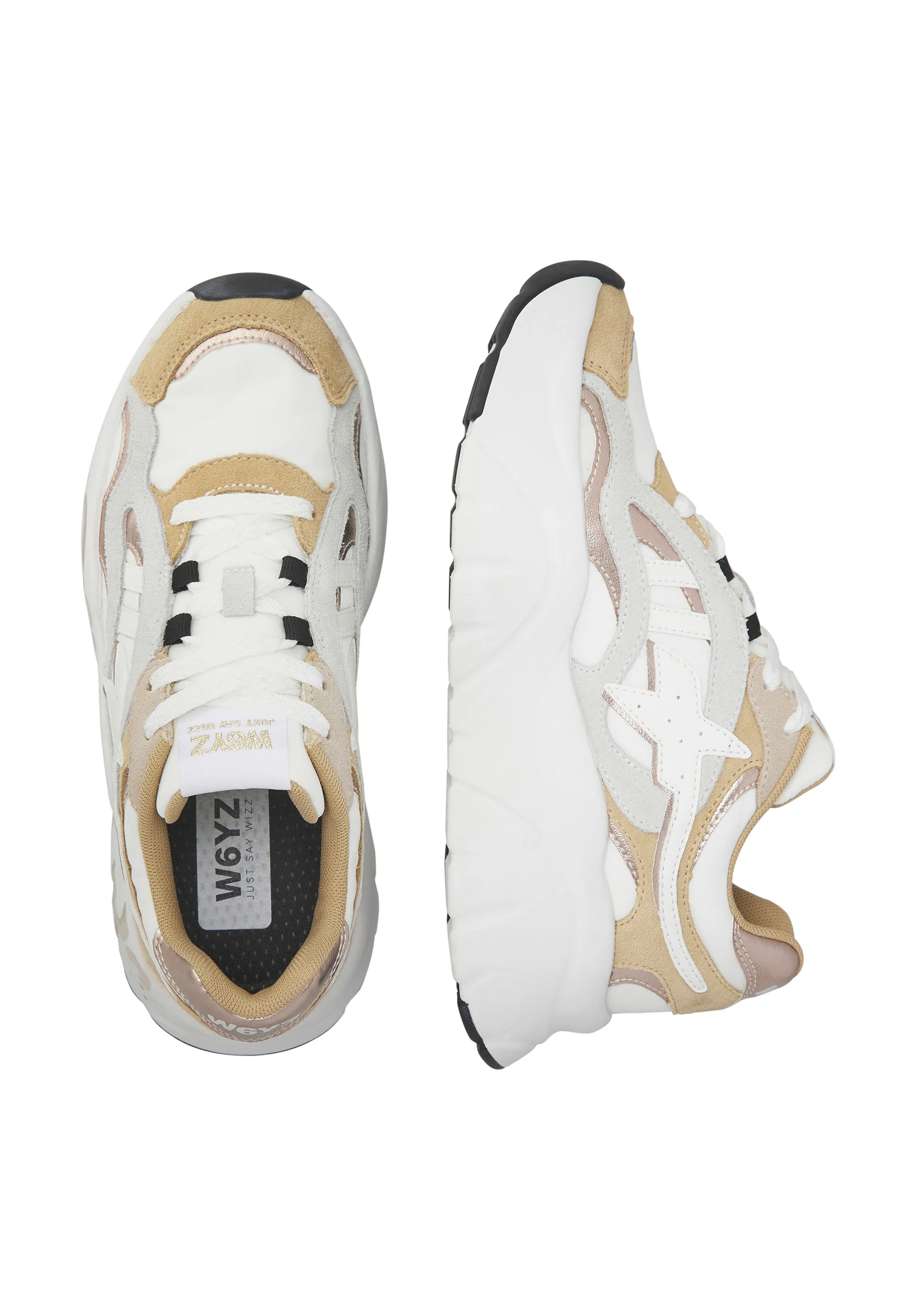 W6yz sneakers donna Ida in suede e tessuto tecnico panna beige 201983101 2D54 W6YZ 