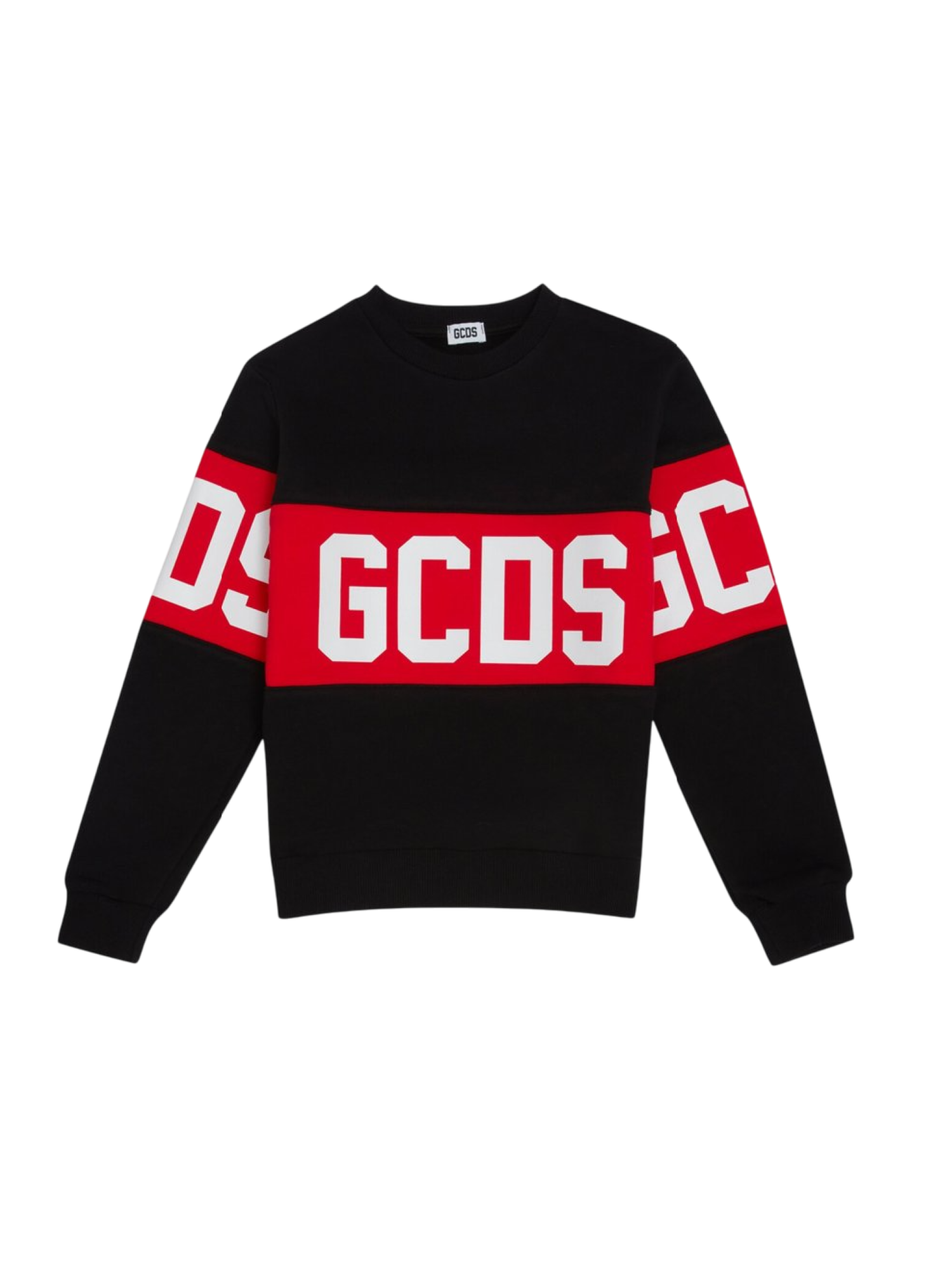 Gcds felpa bambino con banda logata nero B2JU1527BA2 BLACK GCDS 