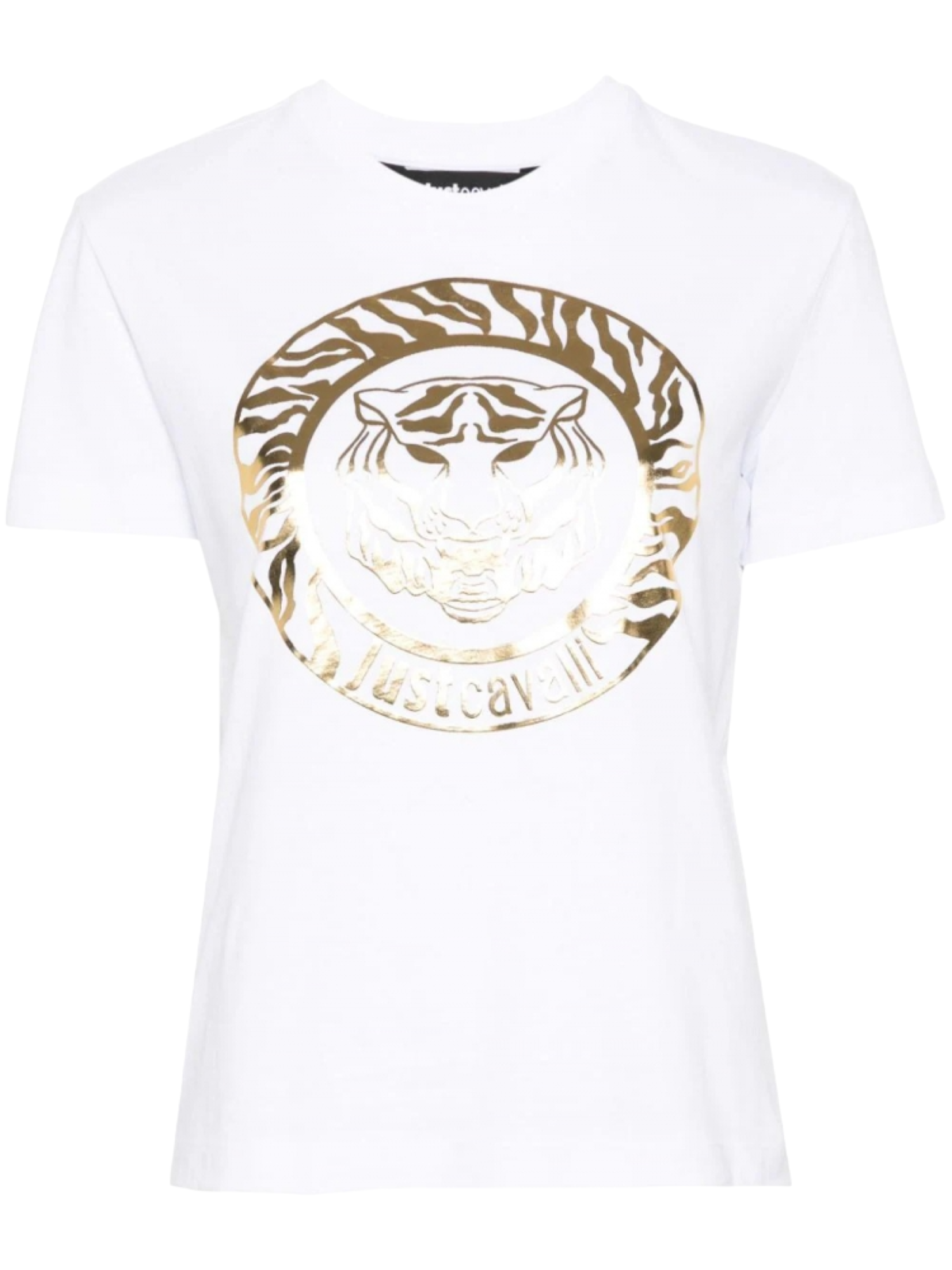 Just Cavalli T-shirt maniche corte con logo Tiger bianco 76PAHG12-CJ300 003 JUST CAVALLI 