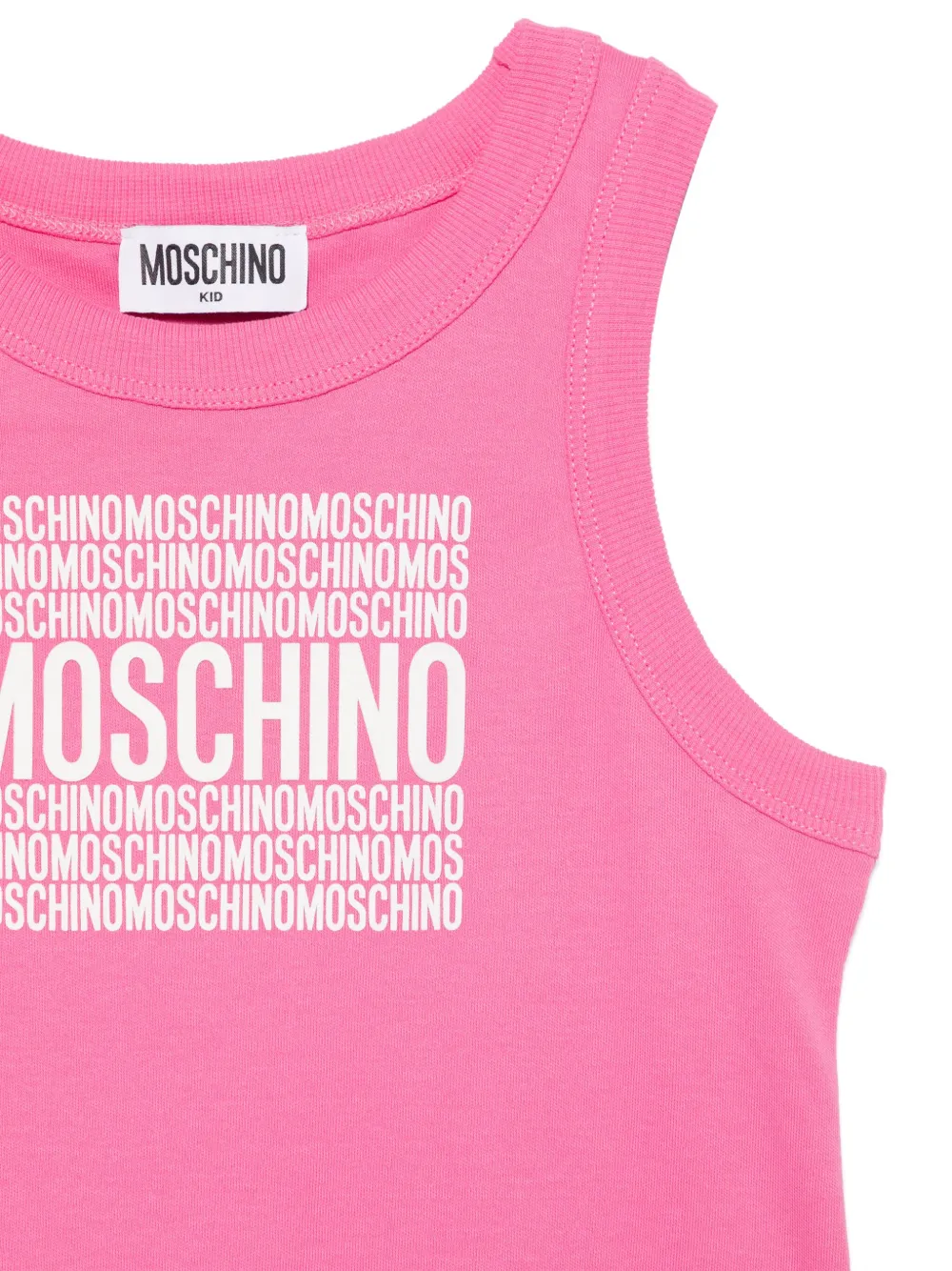 Moschino abito manica corta bianco rosa HDG01G-LAA42 83556 MOSCHINO 