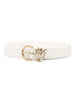Pinko cintura Tamboril in pelle martellata h 2,5 con logo Love Birds bianco oro