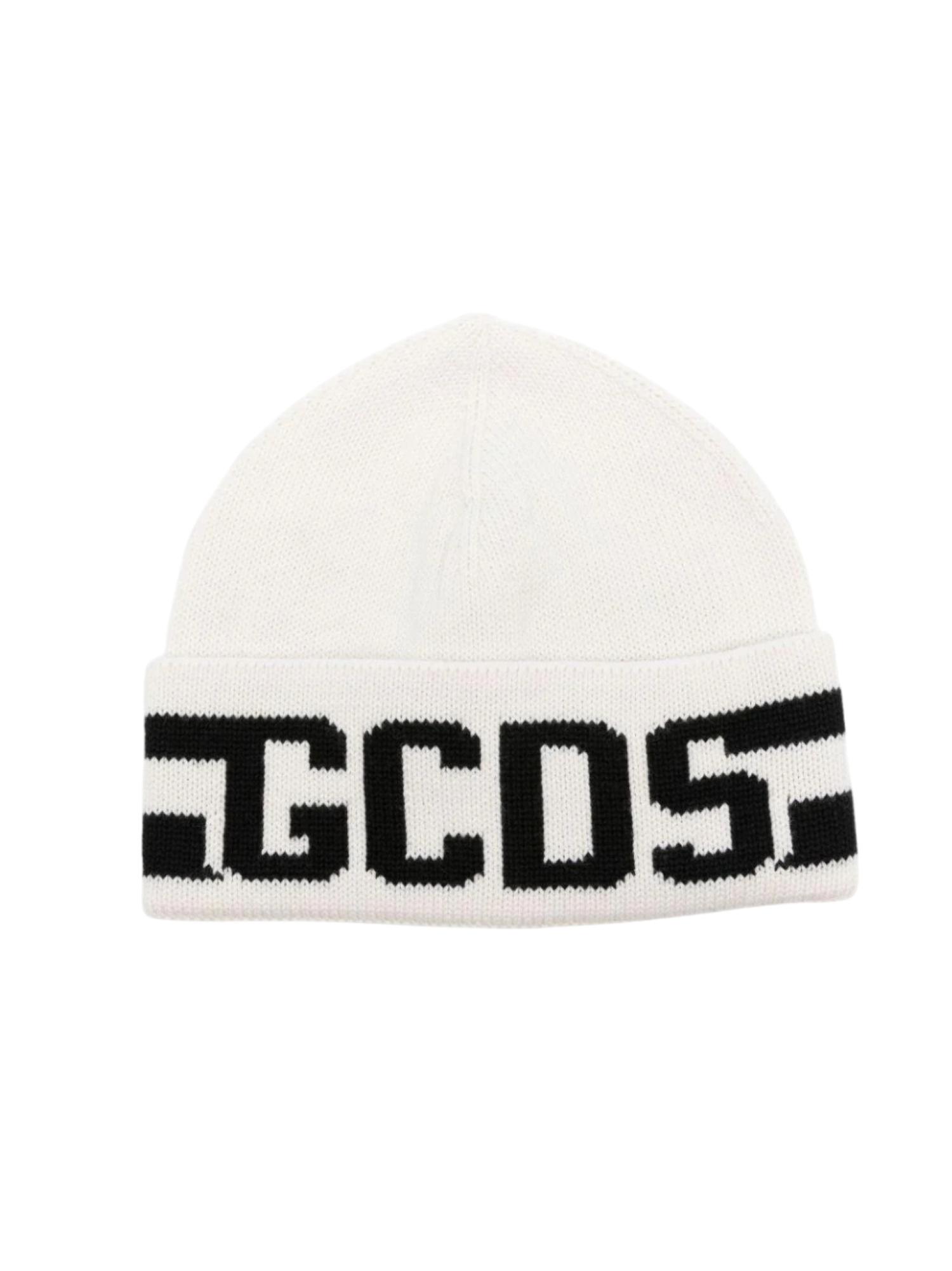 Gcds cappello bambino in maglia con logo panna B2JU5818AL9 BONE GCDS 