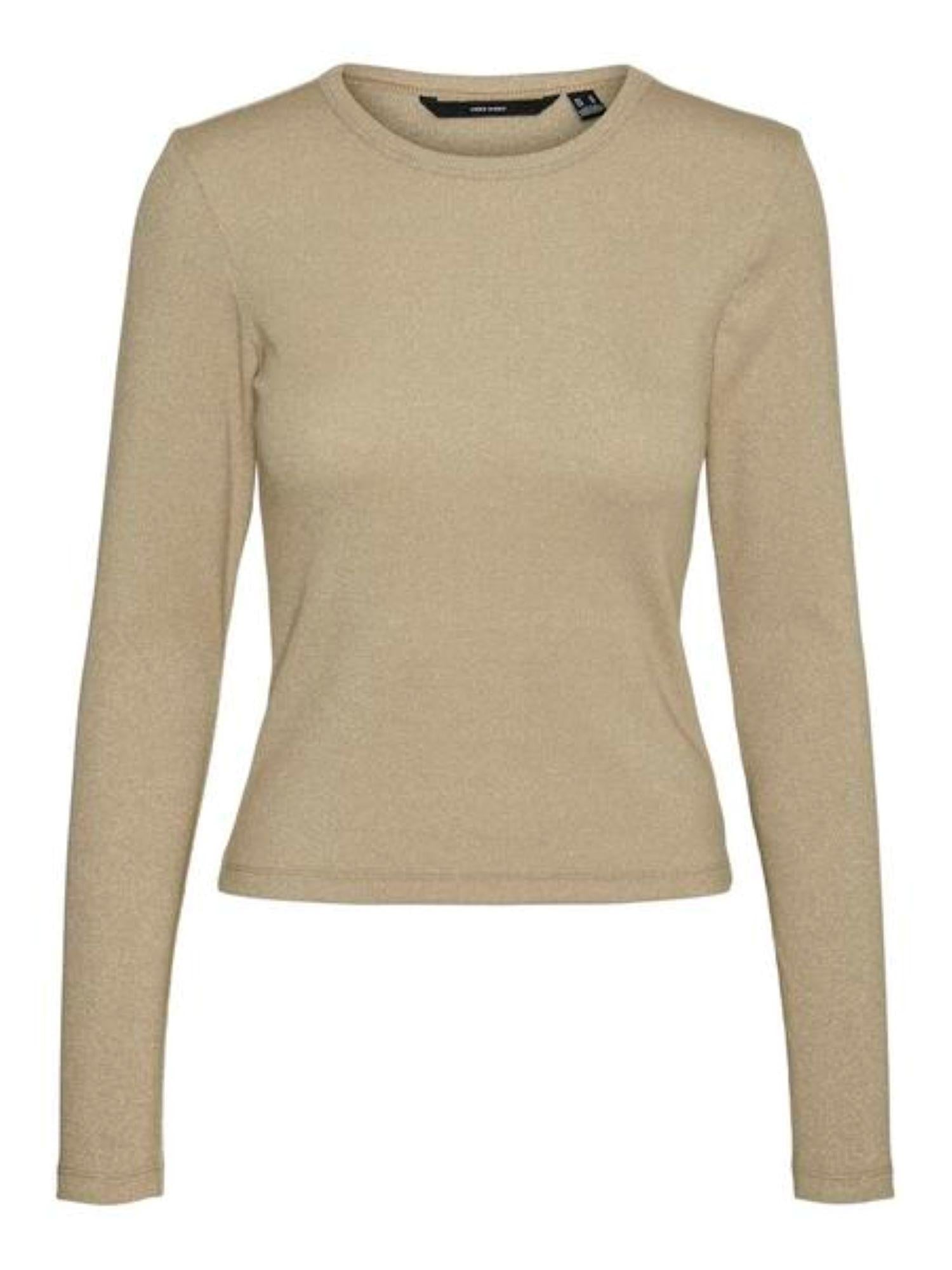 Vero Moda t-shirt chloe in lurex beige