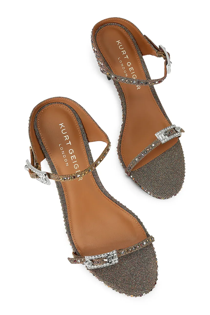 Kurt Geiger sandali alti Strass Double Buckle bronzo 5602568689 BRONZE KURT GEIGER 