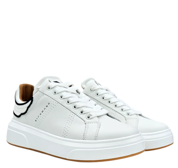 John Richmond sneakers uomo Action Leather in pelle bianco 31017 A John RICHMOND 