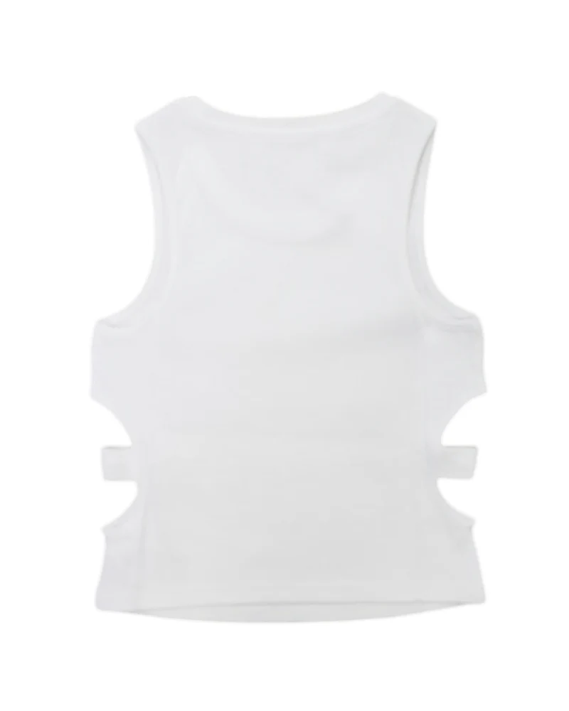 Patrizia Pepe top a costine con cut out bianco 7M0894-J267 W103 PATRIZIA PEPE 