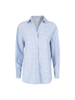 Yes Zee camicia donna a righe con cuoricini celeste bianco