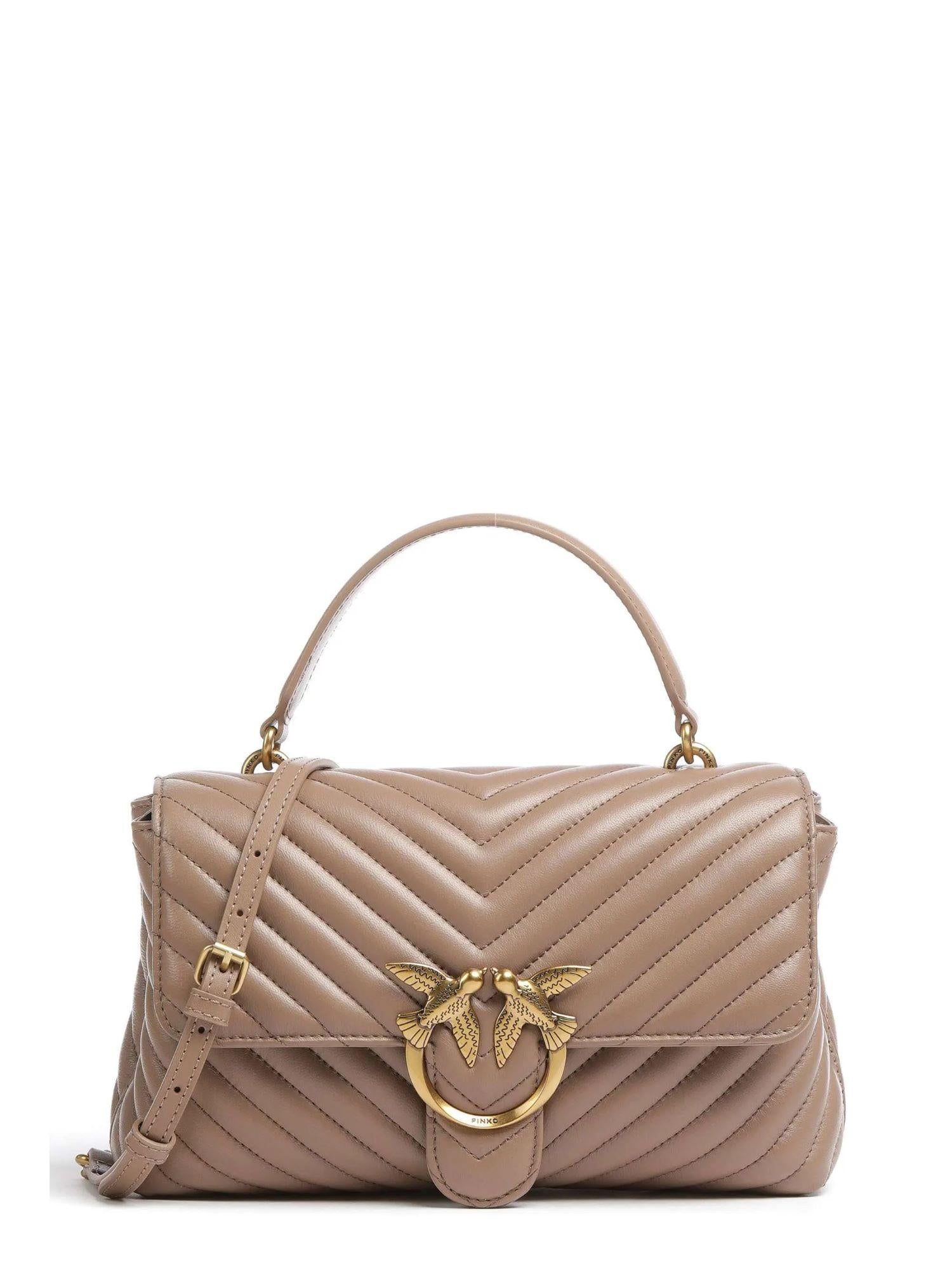Pinko borsa Love Lady Puff Classic chevron marrone biscotto 100043-A0GK D01Q PINKO 