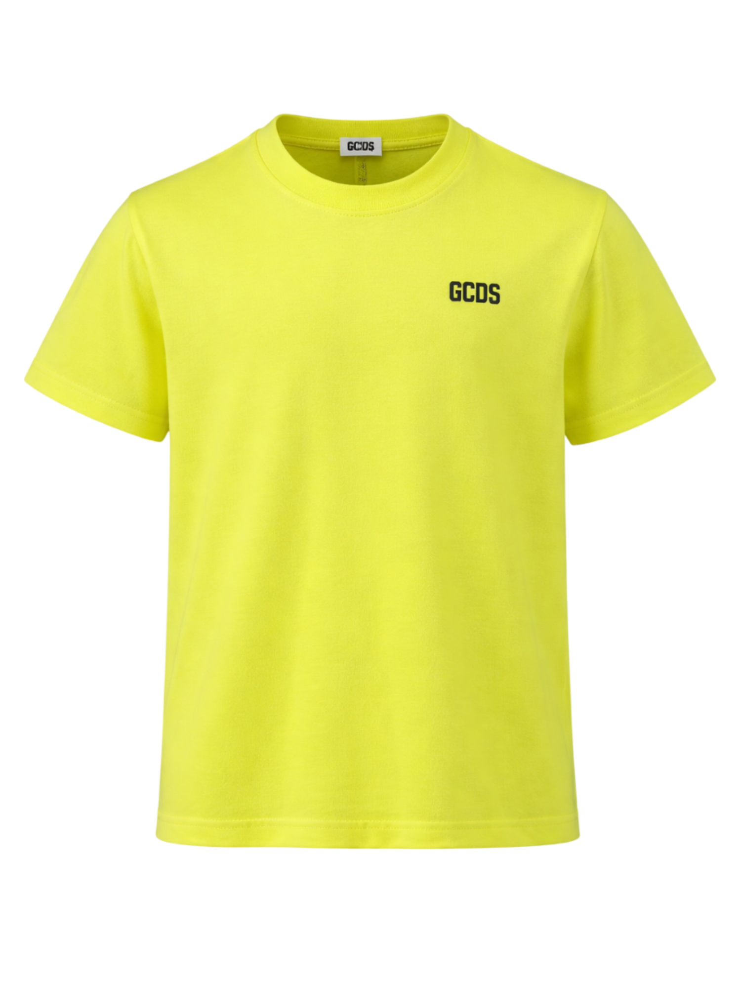 GCDS T-shirt bambino manica corta con logo giallo fluo Z0UJQC587J105 YELLOW FLUO-BLCK GCDS 