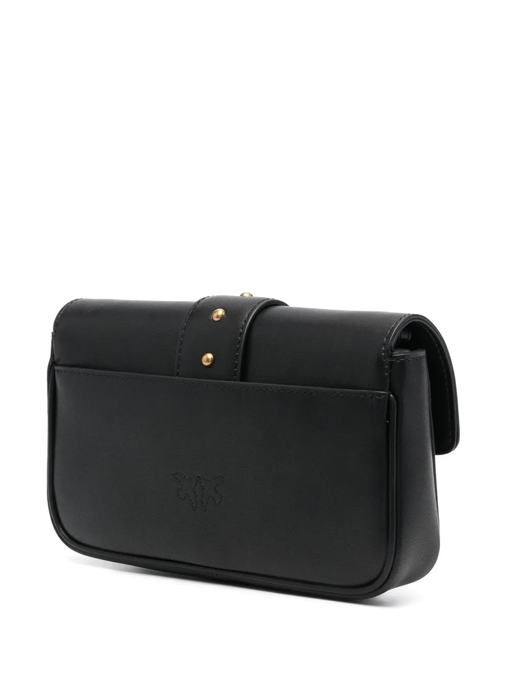 Pinko borsa a tracolla Love One Pocket in pelle con borchie nero oro