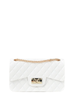 Marc Ellis borsa Flat Falcon in gomma trapuntata bianco latte oro